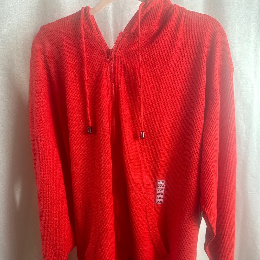 Red Galaxy by Harvic Red 3XL front zip hoodie
